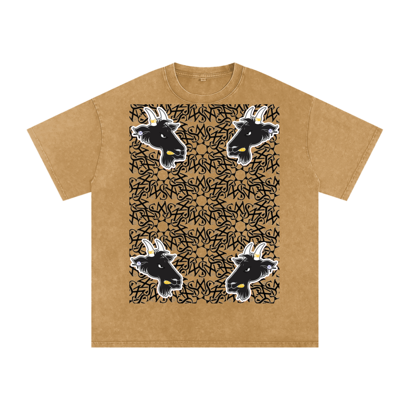 SML®️🐐 4 headed GOAT Acid Wash Oversize T-Shirt - 250 GSM